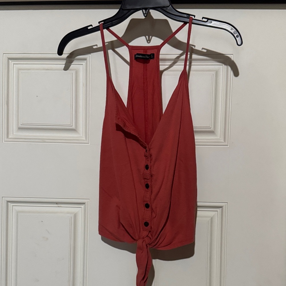 Abercrombie & Fitch Red Button-Down Camisole